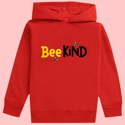 BAESD Kids Typography Printed Hooded Fleece Pullover-image-44