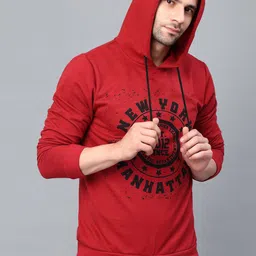 Rigo Typography Printed Hooded Fleece Pullover-picture-18