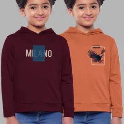 HELLCAT Girls Pack Of 2 Printed Hooded Cotton Sweatshirt-image-60