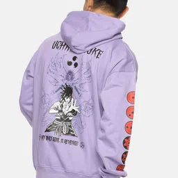Fans Army Naruto Printed Pure Cotton Hooded Oversized Pullover Sweatshirt-90