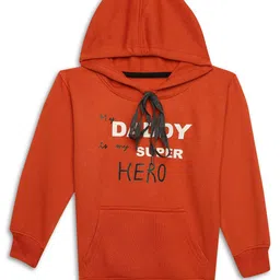 VIMAL JONNEY Kids Typography Printed Hooded Cotton Fleece Sweatshirt-image-16