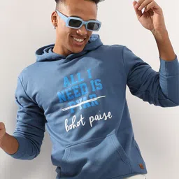 Campus Sutra Typography Printed Hooded Sweatshirt-image-70