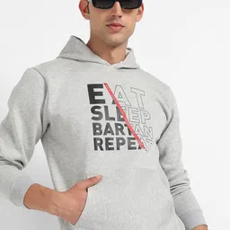 Campus Sutra Typography Printed Hooded Cotton Pullover Sweatshirt-image-17