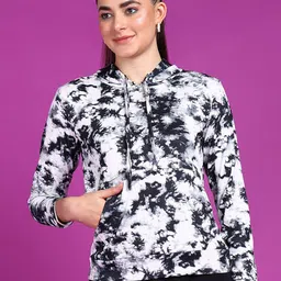 Popwings Abstract Printed Hooded Sweatshirt-7