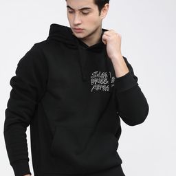 HIGHLANDER Men Black Printed Hooded Sweatshirt-image-87