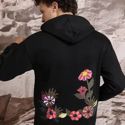 HIGHLANDER Floral Printed Hooded Relaxed Fit Drop Shoulder Sleeves Pullover Sweatshirt-image-96