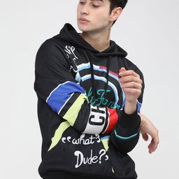 HIGHLANDER Men Black Printed Hooded Sweatshirt-picture-33