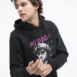 HIGHLANDER Men Black Printed Hooded Sweatshirt-image-37