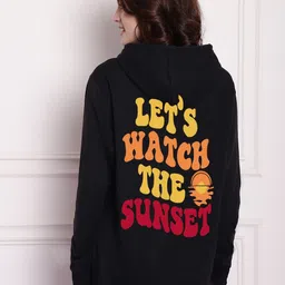 Imsa Moda Typography Printed Drop Shoulder Sleeves Hooded Oversized Pullover-15