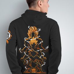 Crazymonk Evolution Of Goku Printed Anime Hooded Cotton Pullover-image-15
