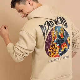 HIGHLANDER Dead Head Graphic Printed Relaxed Hooded Pullover Sweatshirt-picture-48