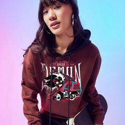 Bewakoof Women Brown Printed Hooded Sweatshirt-image-42