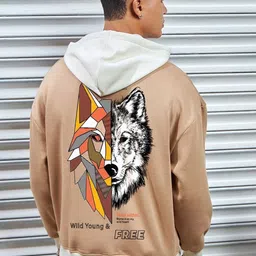 Bewakoof Heavy Duty 1.0 Men Beast Within Graphic Printed Oversized Hoodies-picture-34