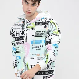 HIGHLANDER Men Multicolored Printed Hooded Sweatshirt-8