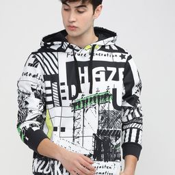 HIGHLANDER Men White Printed Hooded Sweatshirt-picture-53