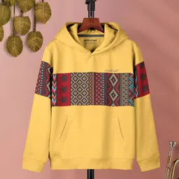 HELLCAT Girls Geometric Printed Hooded Pullover Sweatshirt-picture-1