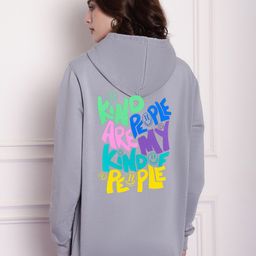 Imsa Moda Typography Printed Hooded Oversized Pullover-image-41