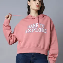 High Star Typography Printed Hooded Long Sleeve Pullover Sweatshirt-image-90
