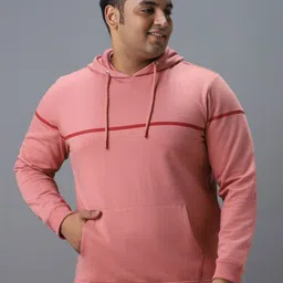 Urbano Plus Men Striped Hooded Sweatshirt-image-1