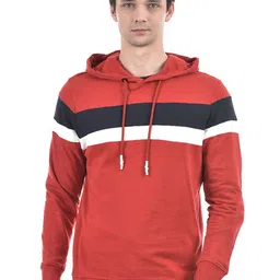 Numero Uno Colourblocked Hooded Cotton Sweatshirt-picture-30