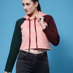 Athena Women Colourblocked Hooded Sweatshirt-image-30