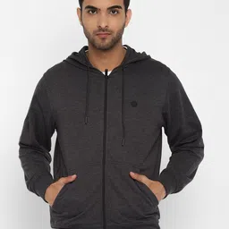 Turtle Men Charcoal Solid Hooded Sweatshirt-image-53