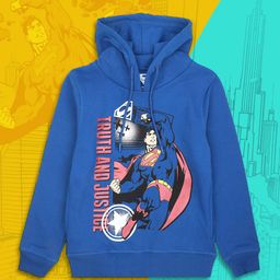 Kids Ville Superman Printed Hoodie For Kids Boys-17