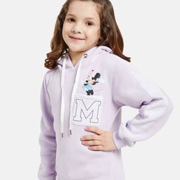 METTLE Girls Minnie Mouse Printed Hooded Fleece Pullover-picture-39