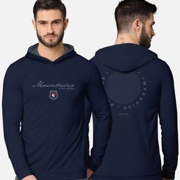 BULLMER Men Navy Blue Printed Hooded Sweatshirt-picture-19
