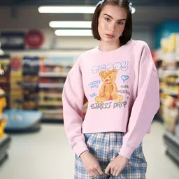 DressBerry Printed Drop-Shoulder Sweatshirt-image-58