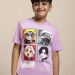 Kids Ville Boys Naruto Printed Pure Cotton T-shirt-image-74