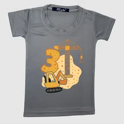 RISH Boys Grey & Mustard Yellow Printed Short Sleeves Polyester T-shirt-picture-12