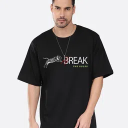 Mad Over Print Typography Streetwear Cotton Oversized T-shirt-image-53