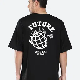 Mad Over Print Typography Printed Cotton Oversized T-shirt-image-57