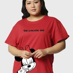 Bewakoof Plus Graphic Printed Plus Size Boyfriend T-shirt-image-21