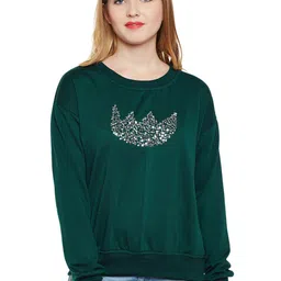 BAESD Graphic Embellished Sequined Fleece Sweatshirt-image-69