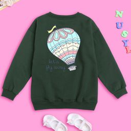 NUSYL Girls Graphic Printed Round Neck Oversized Sweatshirt-picture-40