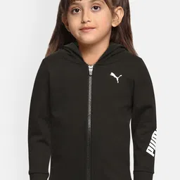 Puma Girls Black Modern Sports Full-Zip Hooded DryCell Sweatshirt-image-56