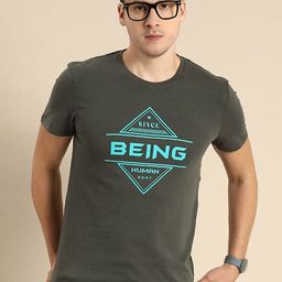 Being Human Typography Printed Round Neck T-shirt-image-97