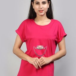 SillyBoom Round Neck Maternity T-shirt-image-50