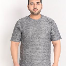 CHKOKKO Plus Men Grey Dri-FIT Training or Gym T-shirt-image-87
