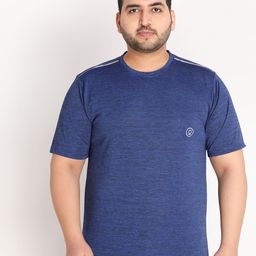 CHKOKKO Plus Men Blue Dri-FIT Training or Gym T-shirt-image-91