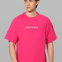 Besick Men Typography Checked T-shirt-image-12