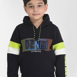 Crimsoune Club Boys Navy Blue Graphic Printed Hooded Sweatshirt-image-29