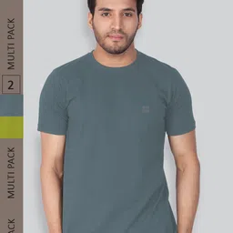LUX NITRO Pack Of 2 Round Neck Anti Odour Lounge T-Shirts-image-91