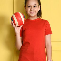 NUSYL Girls Red V-Neck T-shirt-image-41
