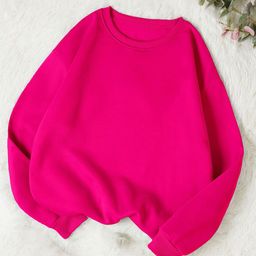Kotty Pink Round Neck Fleece Sweatshirt-image-51