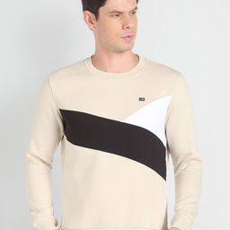 Arrow Sport Colourblocked Round Neck Pullover Sweatshirt-picture-36