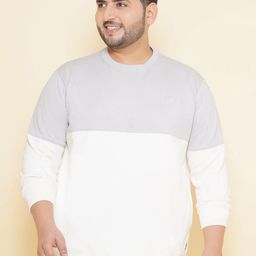 John Pride Plus Size Colourblocked Fleece Pullover-image-34