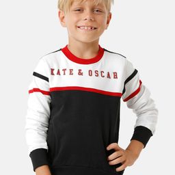 KATE & OSCAR Boys Colourblocked Round Neck Fleece Pullover Sweatshirt-image-44